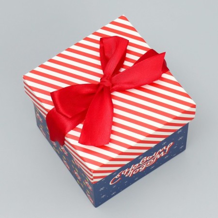 Folding box “Happy New Year!”, 10 x 10 x 10 cm, new year-1
