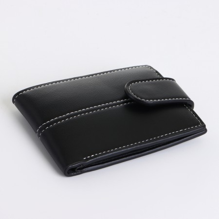 Male purse on the button, black color-3