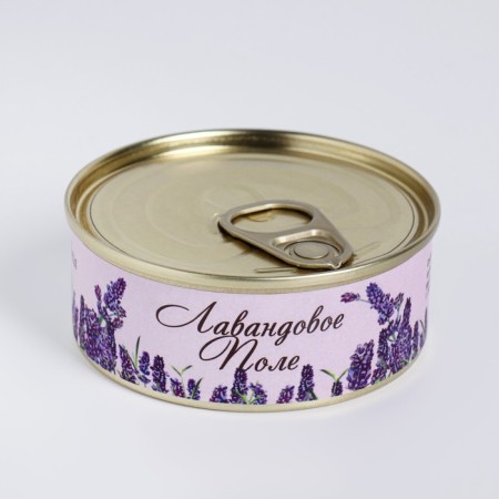 Natural candle in a tin can of soy wax "lavender field", 7.5x3 cm-1