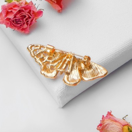 Alpha butterfly brooch, color in gold-2