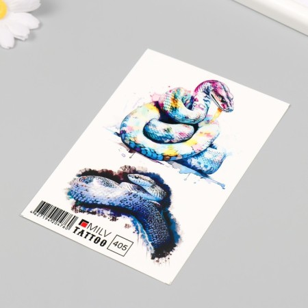 Tattoo on the body "Multi -colored snake" 10x15 cm-1