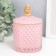 Casket Glass "Rombs and Dome" Pink with gold 14x8.2x8.2 cm