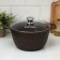 Pan, 4 l, d = 24 cm, h = 14 cm, glass cover, anti -stick coating, color coffee marble