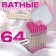 Cotton -based sticks “heart”, 7 cm, 64 pcs, in a plastic organizer, pink color