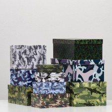 A set of boxes 10 in 1 Militari 2, 30.5 x 20 x 13 - 12 x 6.5 x 4 cm