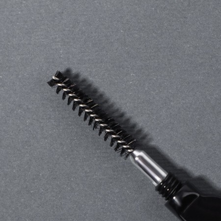 Brush for eyebrows and eyelashes, 10 cm, 2 in 1, black color-1