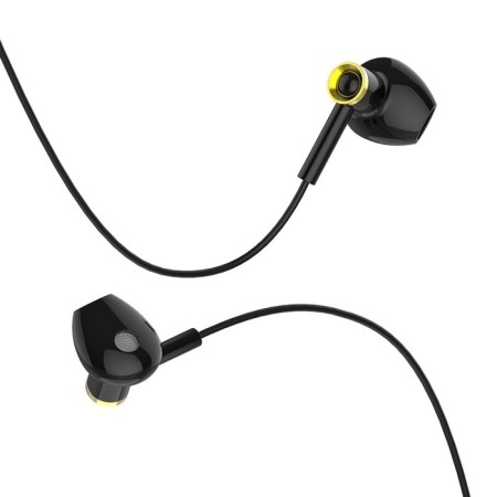 Hoco M47 headphones, wired, inserts, microphone, 3.5 mm, 1.2 m, black-2