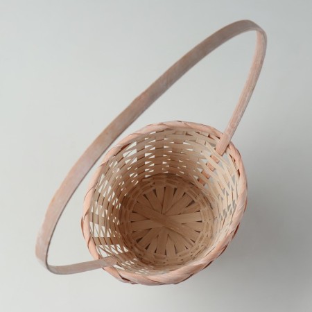 Wicker basket, D18 x15x50, peach, bamboo-3