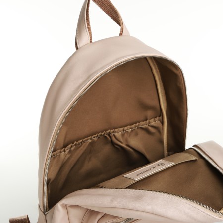 Women's backpack of artificial leather on the zipper Textura, beige color-4