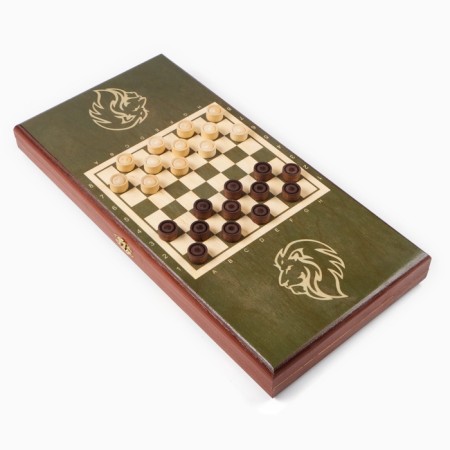 Wooden backgammon with checkers, board game "Leo", 40 x 40 cm-3