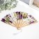 Fan bamboo, textiles h = 21 cm bend, with a brush "flowers" in a box, white-lilac