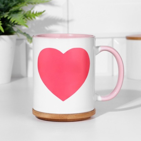 Sublimation mug "The best mother in the world", volume of 320 ml, pink bottom-2