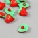 Set of buttons of decorative plastic "Red strawberry" set 10 pcs 2.1x1.5 cm