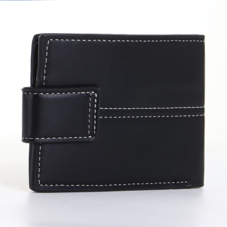 Male purse on the button, black color-1