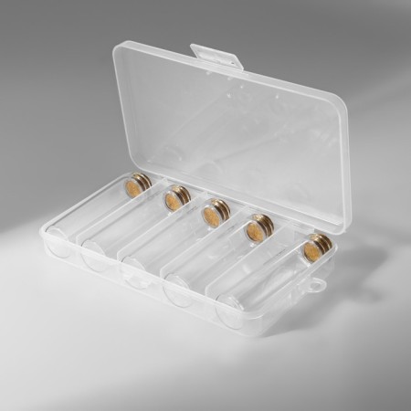 A set of jars for storing beads, d = 2.2 × 8 cm, 5 pcs, in a container, 16.3 × 9 × 2.4 cm-6
