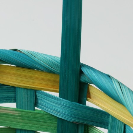 Wicker basket, 20.3 x 20.3 x 9.5/33 cm, green, bamboo-4