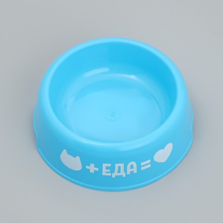 Plastic bowl "Food for a cat", 250 ml, blue-2