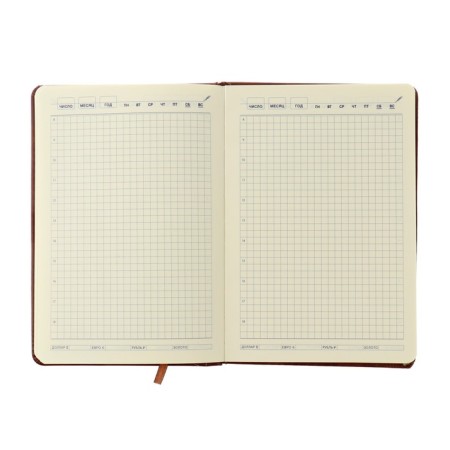 Delivery of a low -term A5, 116 sheets in a cage, with a refrain, leatherette cover, mix-3