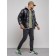 Eco -leather jacket men, size 52, black color