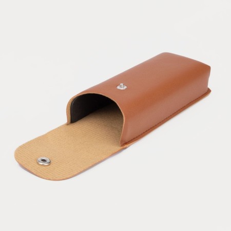 A case for glasses on the button, brown color-2