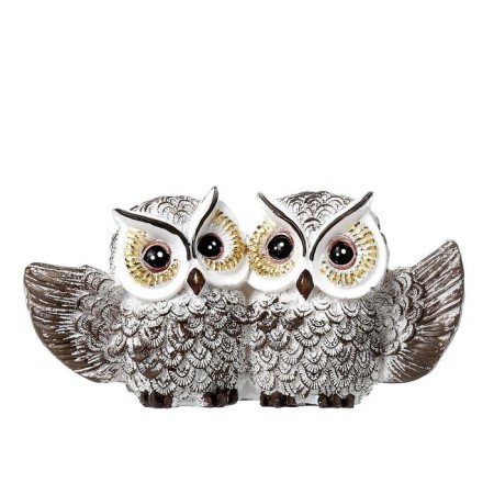 Souvenir Polystone "Owes - A hug, with golden eyes" 6.5x13x3.5 cm-4