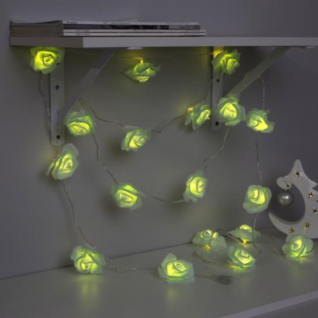 Garland “thread” 5 m with nozzles “green roses”, ip20, transparent thread, 20 LED, glow warm white, 220 V-2