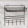 Shelf with a holder for towels of a share, 6 hooks, black color
