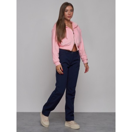 Sports female trousers, size 42, dark blue color-2