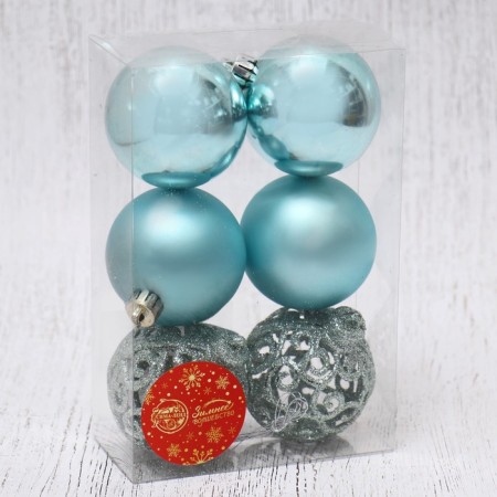 Set of balls plastic D-6 cm, 6 pcs "Nicole Patterns"-1