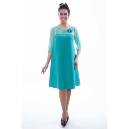 Women's dress, size 42, green color-1