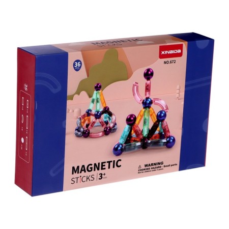 Magnetic designer for babies "Magic sticks", 36 parts-7