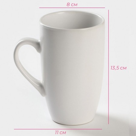 Ceramic share mug "Cat White", 400 ml, white color-2