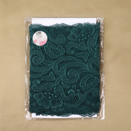 Lace elastic fabric, 175 mm × 2.7 ± 0.5 m, emerald color-4