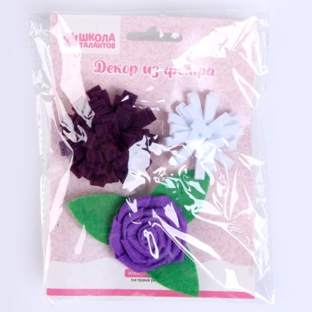 Set for creativity: Decor made of felt and a set of beads "Flower pattern"-4