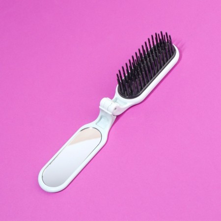 The comb is massage, folding, with a mirror, 3 × 10 cm, white color-3