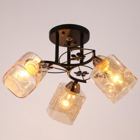 Economic Service Chandelier 00101/3 3x60W E27, black/amber, 50x50x28 cm