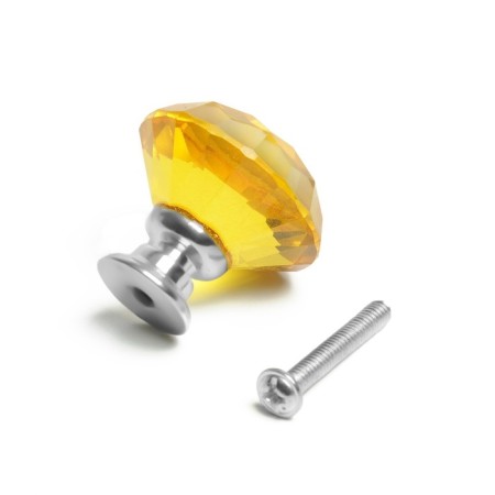 Handle button Cappio, color Gold "Diamond", glass, d = 30 mm-8