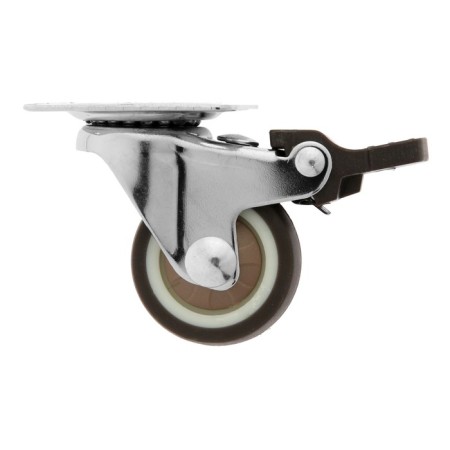 Furniture wheel Cappio d = 30, with a stop, rotary, soft move, tpr coating-1