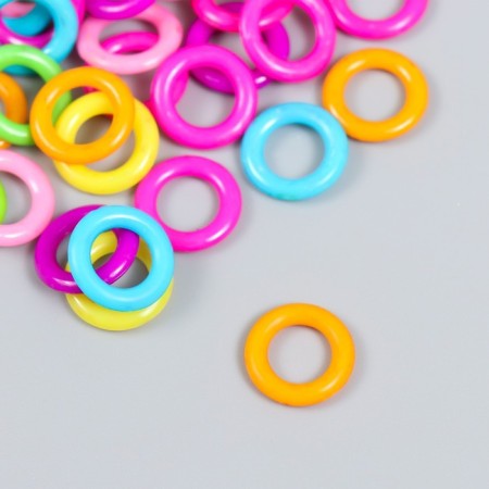 Beads for creativity plastic "Ring" Color set 50 pcs 1.3 cm-1