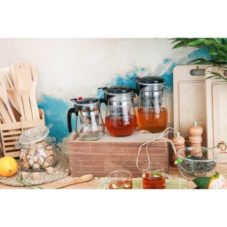 Glass teapot Magistro "Mexico City", 500 ml, with metal sieve, plastic sausage-10
