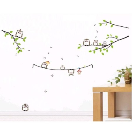 Sticker plastic interior color "owls on branches" 60x90 cm