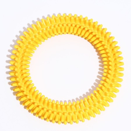 Toy "Ring with spikes No. 6", 15.5 cm, yellow-1