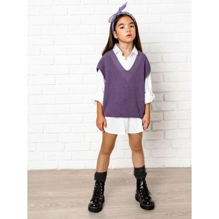 Vest for girl Knit, height 146 cm, lilac color-2