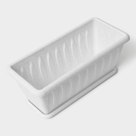 Balcony box for flowers "Felicia", 40 cm, marble color-2