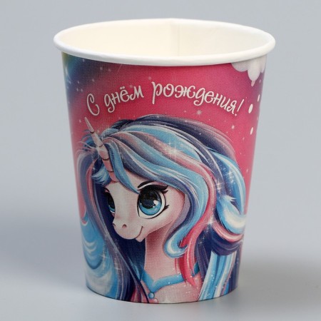 A one -time paper "unicorn" 250 ml. set 6 pieces-3
