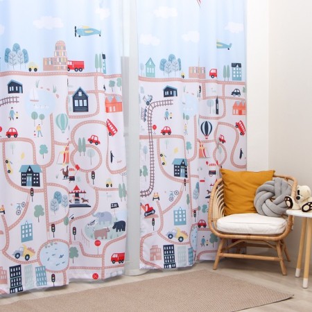 Set of curtains "Etel" city, 145*260 cm-2 pcs, 100% p/e