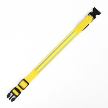 Collar with backlight double strip size S, Osh 35-43 x 2.5 cm, 3 glow modes yellow-6
