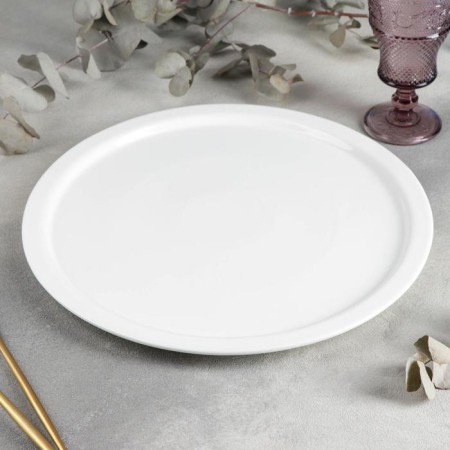Porcelain dish for pizza Wilmax, d = 35.5 cm, white color-2