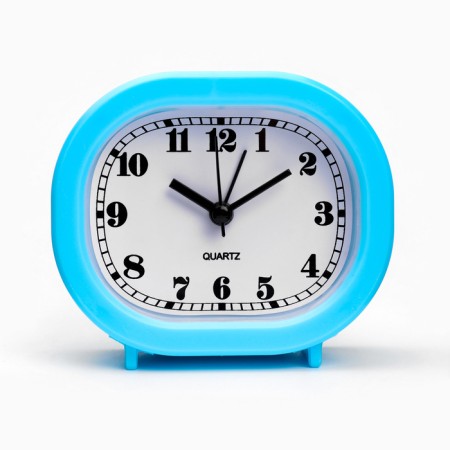 Clock - HELL WITHOULLE "Classic" on legs, discrete move, 10 x 8.5 cm, aaa, blue