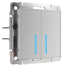 W4520606 touch switch, two-valve, with Wi-Fi function, silver